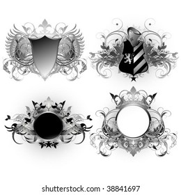 set of high detailed ornate frames