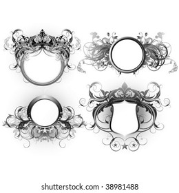 set of high detailed ornate frames