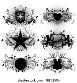 set of high detailed ornate frames