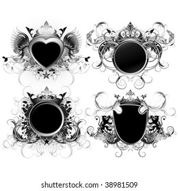 set of high detailed ornate frames