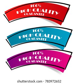Set of high quality 100% guarantee abstract geometric sale label banner sticker isolated on white background