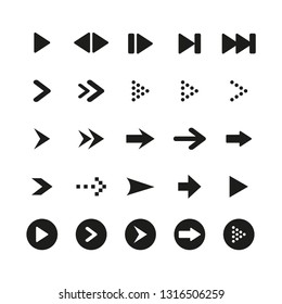 A set of high quality black arrow sign and symbol on white background, Vector illustration, Arrow icon set.