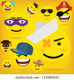 Set of high quality cartoon emotions icons
