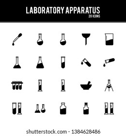Set of high quality Laboratory Apparatus Icons for screen or print