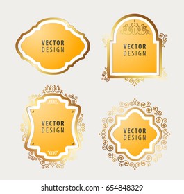 Set of High Quality Luxury Frame on Gray Background . Vector Isolated Illustration
