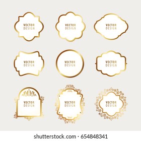 Set of High Quality Luxury Frame on Gray Background . Vector Isolated Illustration