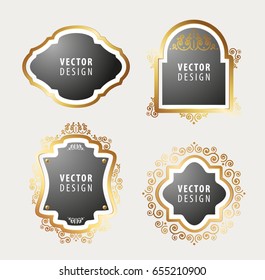 Set of High Quality Luxury Frame on Gray Background . Vector Isolated Illustration