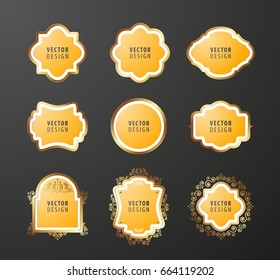 Set of High Quality Luxury Frame on Black Background. Vector Isolated Illustration