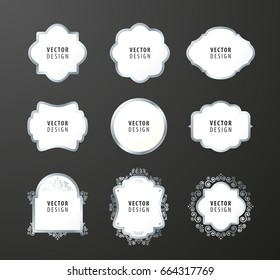 Set of High Quality Luxury Frames on Black Background . Vector Isolated Illustration