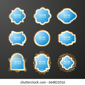 Set of High Quality Luxury Frames on Black Background . Vector Isolated Illustration