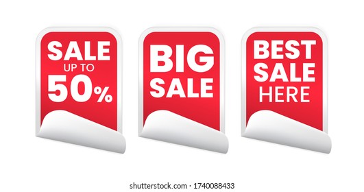 Set of High Quality Realistic Labels on White Background . Isolated Vector Elements