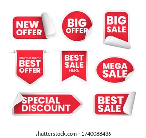 Set of High Quality Realistic Labels on White Background . Isolated Vector Elements