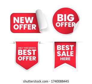 Set of High Quality Realistic Labels on White Background . Isolated Vector Elements