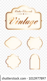 Set of High Quality Vintage Labels on Transparent Background . Vector Isolated Illustration