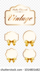 Set of High Quality Vintage Labels on Transparent Background . Vector Isolated Illustration