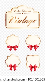 Set of High Quality Vintage Labels on Transparent Background . Vector Isolated Illustration