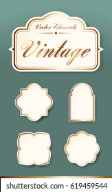 Set of High Quality Vintage Labels on Dark Background . Vector Isolated Illustration