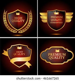 set of high quality,premium quality guaranteed,best quality,premium quality, golden shields badges  