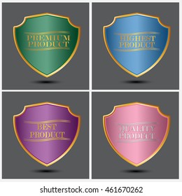 set of high quality,premium quality guaranteed,best quality,premium quality,golden shields badges,