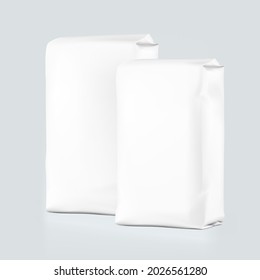 Juego de mochila vertical de bolsas de alta realismo. Ilustración vectorial aislada en fondo gris. Listo para su uso en presentación, promoción, publicidad y más. EPS10.	