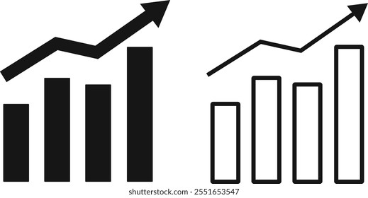 Set of high sales money increase icon. Contains such icons as Arrow. Cost rising icon
