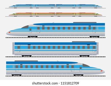 Set of High Speed train Vector and Illustration.