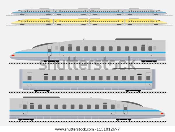Set of High\
Speed train Vector and\
Illustration.