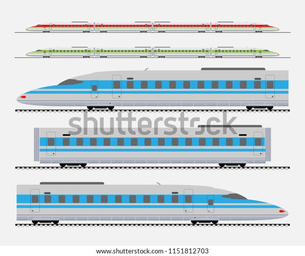 Set High Speed Train Vector Illustration Stock Vector (Royalty Free ...