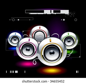 Set of high tech speakers
