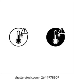 Definir ícone de aviso de alta temperatura, sinal de proteção simples vetor de conceito de design plano para anúncios de aplicativo rótulo banner web botão ui ux interface elementos isolados no fundo branco