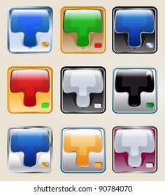 set of  high-detailed buttons in different colors