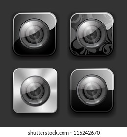 Set of high-detailed camera apps icons.