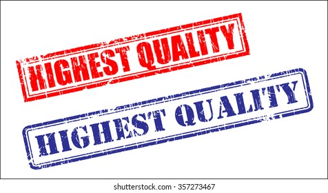 Set of HIGHEST QUALITY grunge realistic rubber stamps, different ink colors, different forms, isolated on white background, vector illustration