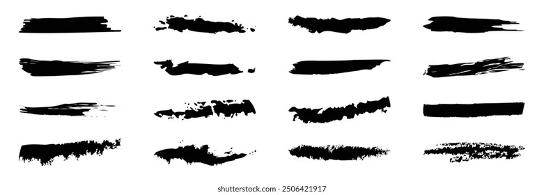 Set of highlight text marker stripes. highlights and underlining Brush. Vector Illustration.