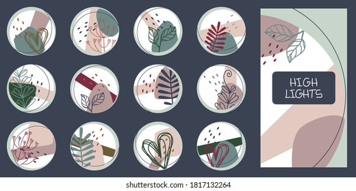 Set of highlights for social media design vector elements