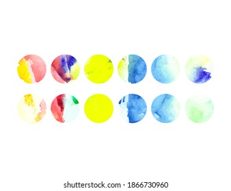 Set of Highlights of stories covers. Abstract watercolors. For bloggers on social networks. Hand drawn vector illustration.