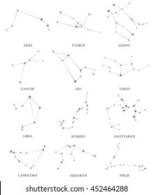 Vector Constellations Zodiac Signs Constellations Icons Stock Vector ...