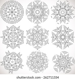 Set of high-quality symmetric patterns templates for design patterns and textures and print vector cmyk