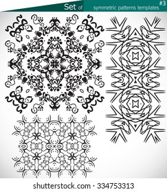 Set of high-quality symmetric patterns templates for design patterns and textures and print vector cmyk