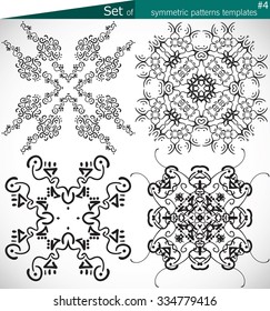 Set of high-quality symmetric patterns templates for design patterns and textures and print vector cmyk
