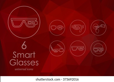 Set of high-tech glasses icons