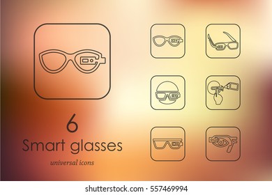 Set of high-tech glasses icons
