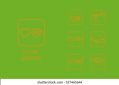 Set of high-tech glasses simple icons