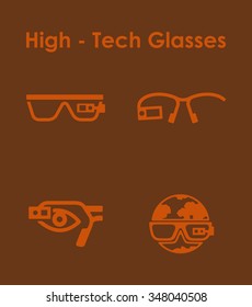 It is a set of high-tech glasses simple web icons