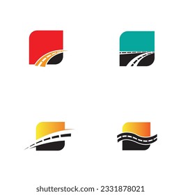 conjunto de logotipo y símbolo de la infraestructura de autopistas
