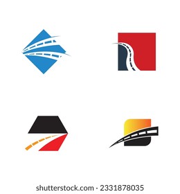 set of highway freeway road infrastructure logo and symbol