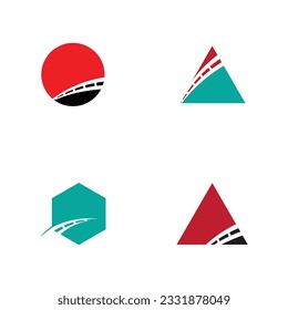 set of highway freeway road infrastructure logo and symbol