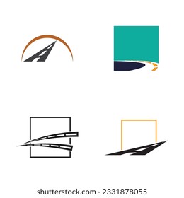 set of highway freeway road infrastructure logo and symbol