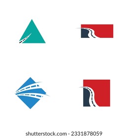conjunto de logotipo y símbolo de la infraestructura de autopistas