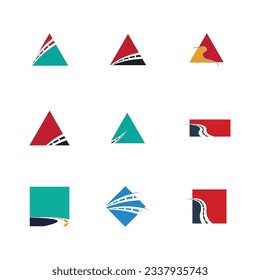 set of highway freeway road infrastructure logo and symbol design